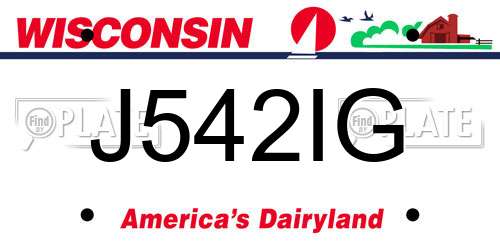 J542IG Wisconsin License Plate