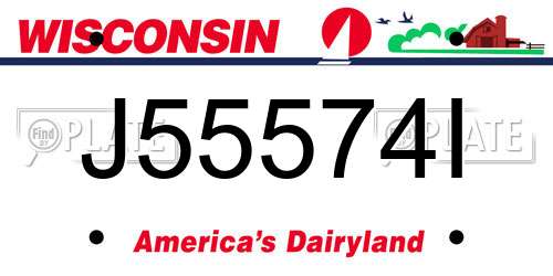 J55574I Wisconsin License Plate