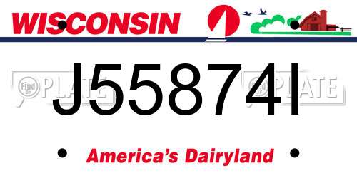 J55874I Wisconsin License Plate