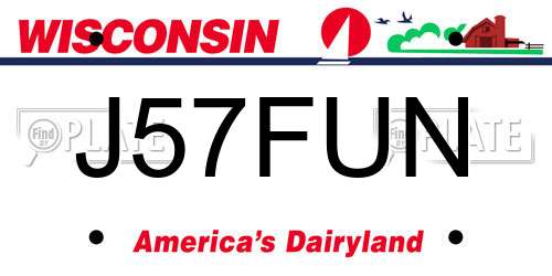J57FUN Wisconsin License Plate