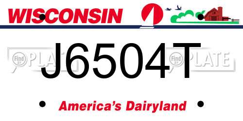 J6504T Wisconsin License Plate