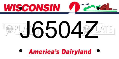 J6504Z Wisconsin License Plate