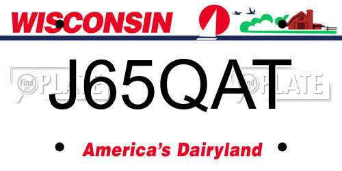 J65QAT Wisconsin License Plate