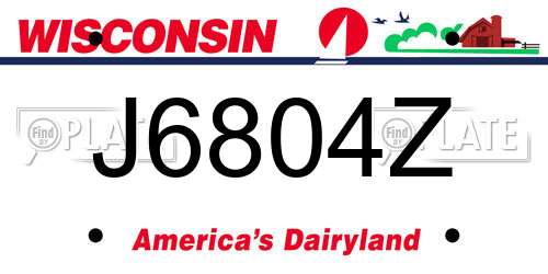 J6804Z Wisconsin License Plate