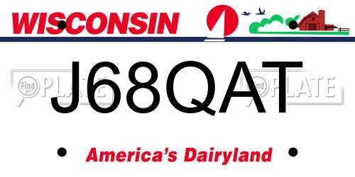 J68QAT Wisconsin License Plate