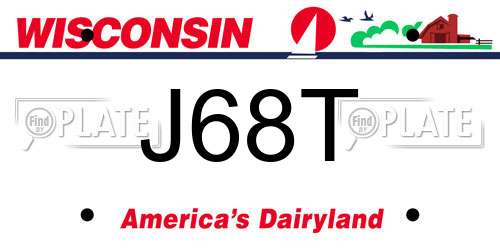J68T Wisconsin License Plate