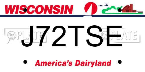 J72TSE Wisconsin License Plate