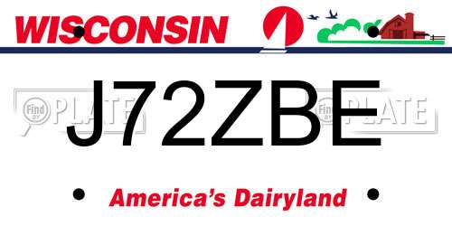 J72ZBE Wisconsin License Plate