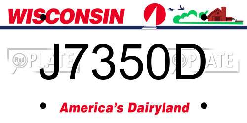 J7350D Wisconsin License Plate