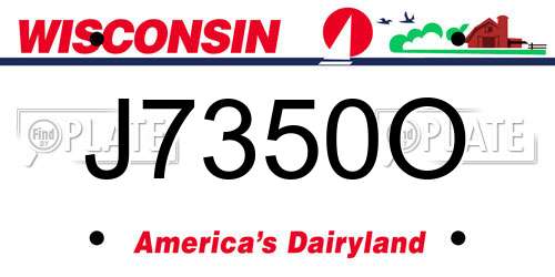 J7350O Wisconsin License Plate