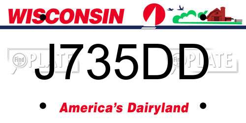 J735DD Wisconsin License Plate