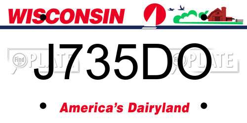 J735DO Wisconsin License Plate