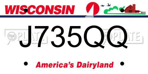 J735QQ Wisconsin License Plate