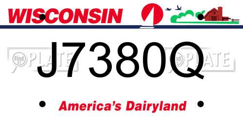J7380Q Wisconsin License Plate