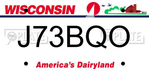 J73BQO Wisconsin License Plate