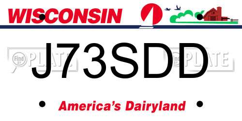 J73SDD Wisconsin License Plate