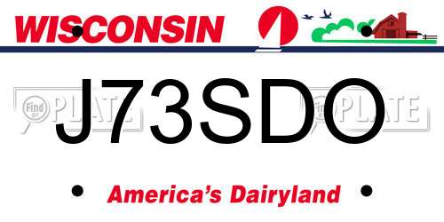J73SDO Wisconsin License Plate