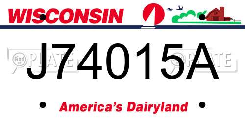 J74015A Wisconsin License Plate
