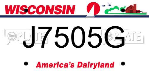 J7505G Wisconsin License Plate
