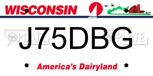 J75DBG Wisconsin License Plate