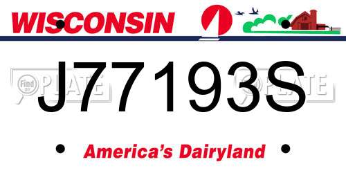 J77193S Wisconsin License Plate