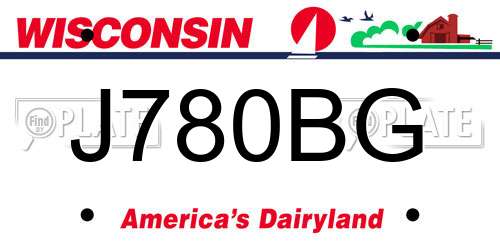 J780BG Wisconsin License Plate