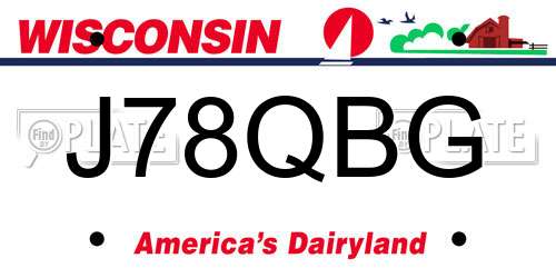 J78QBG Wisconsin License Plate