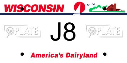 J8 Wisconsin License Plate