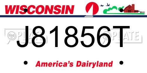 J81856T Wisconsin License Plate