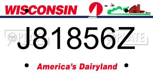 J81856Z Wisconsin License Plate