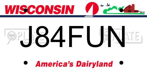 J84FUN Wisconsin License Plate