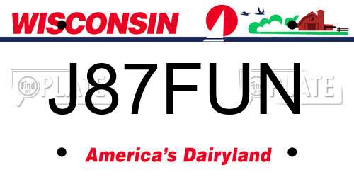 J87FUN Wisconsin License Plate