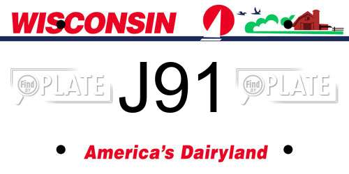 J91 Wisconsin License Plate