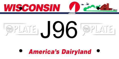 J96 Wisconsin License Plate