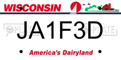 JA1F3D Wisconsin License Plate