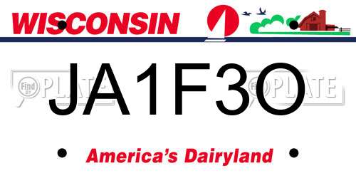 JA1F3O Wisconsin License Plate