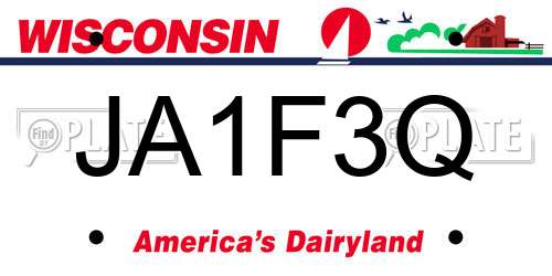 JA1F3Q Wisconsin License Plate