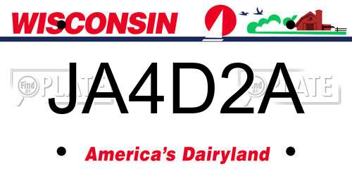 JA4D2A Wisconsin License Plate