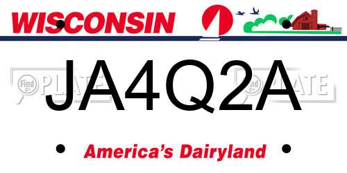JA4Q2A Wisconsin License Plate