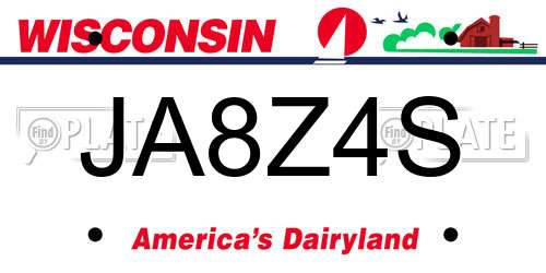 JA8Z4S Wisconsin License Plate