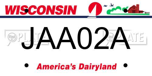 JAA02A Wisconsin License Plate