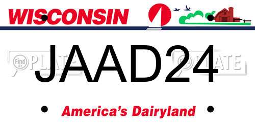 JAAD24 Wisconsin License Plate