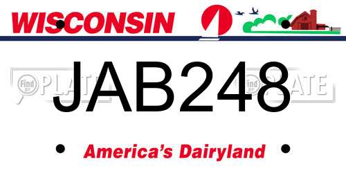 JAB248 Wisconsin License Plate