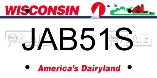 JAB51S Wisconsin License Plate