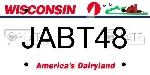JABT48 Wisconsin License Plate
