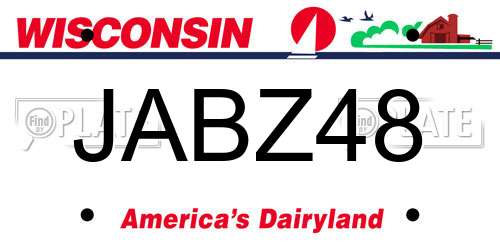 JABZ48 Wisconsin License Plate