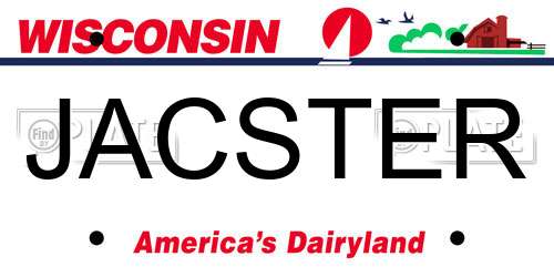 JACSTER Wisconsin License Plate
