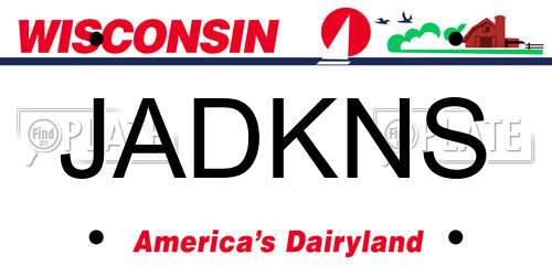 JADKNS Wisconsin License Plate