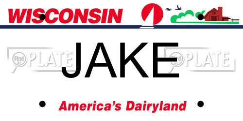 JAKE Wisconsin License Plate