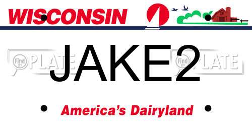 JAKE2 Wisconsin License Plate